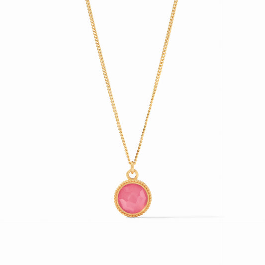 Fleur-de-Lis Solitaire Necklace- Iridescent Peony Pink