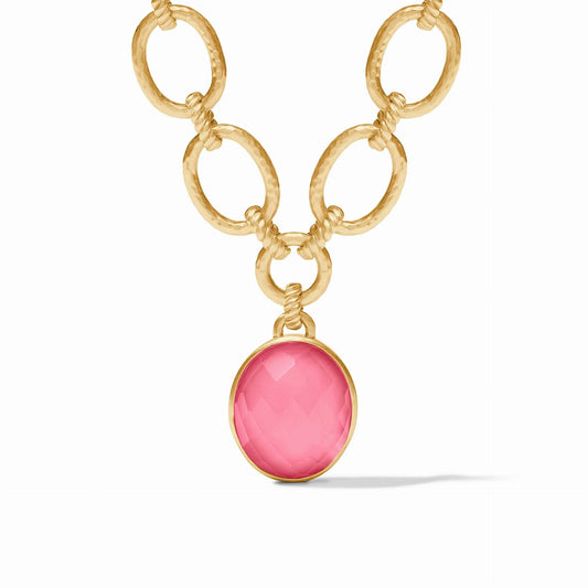 Nassau Statement Necklace- Iridescent Peony Pink