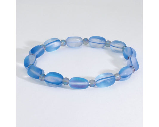 Shimmering Blue Mermaid Glass Bead Bracelet