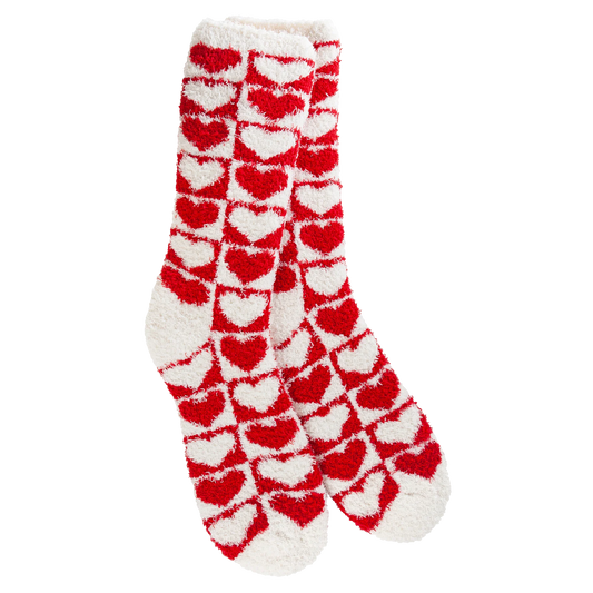 Checkered Hearts Crew Socks