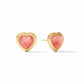 Heart Stud Earrings- Iridescent Blush Pink