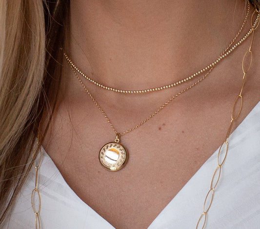 16" Necklace Gold - Cherish Small Gold Locket