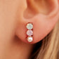 3 Stone Drop Stud Earrings