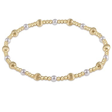 Dignity Sincerity Pattern 4mm Bead Bracelet - Pearl